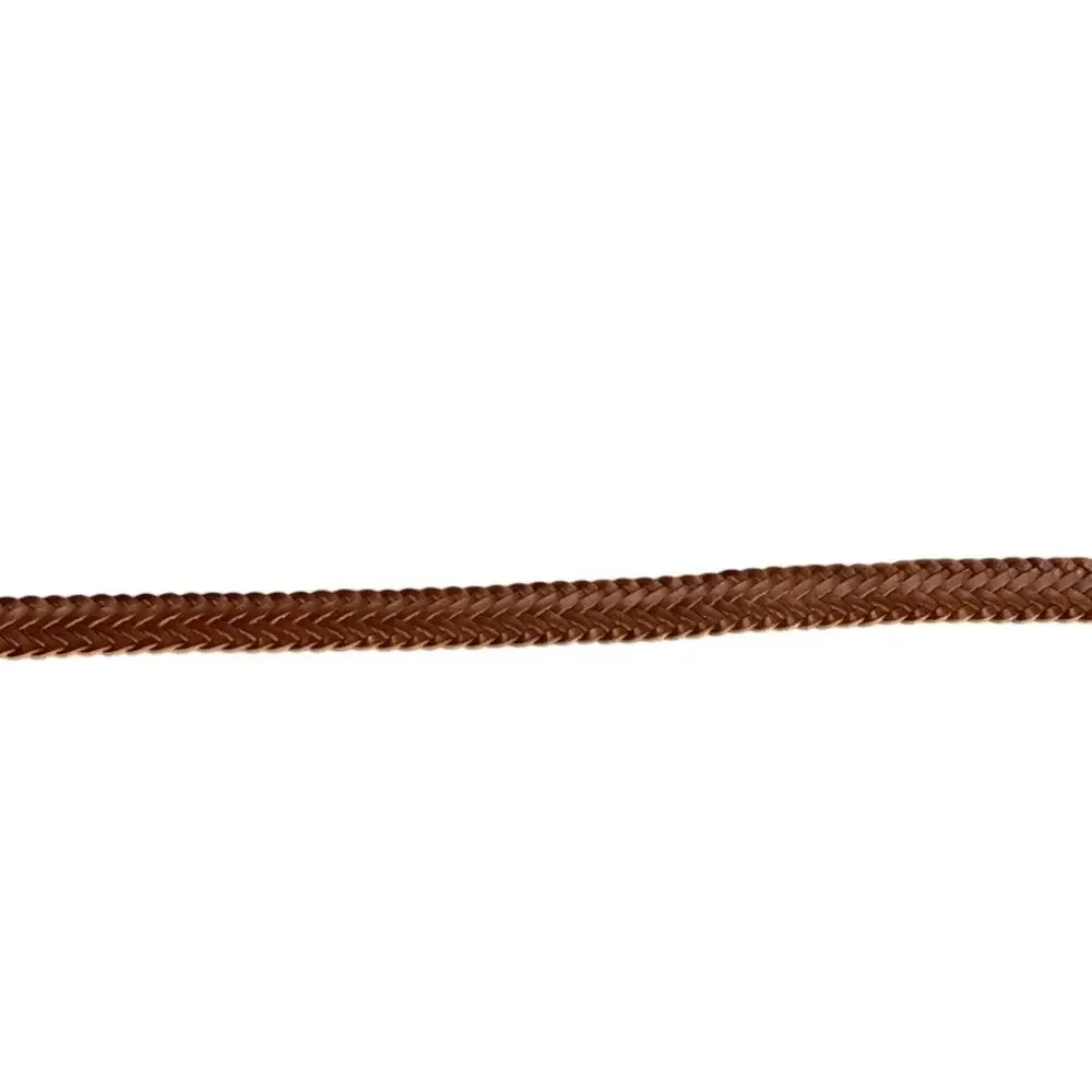 Western Brown Leather Braided Woven Brass Buckle Belt Women  L / 34”